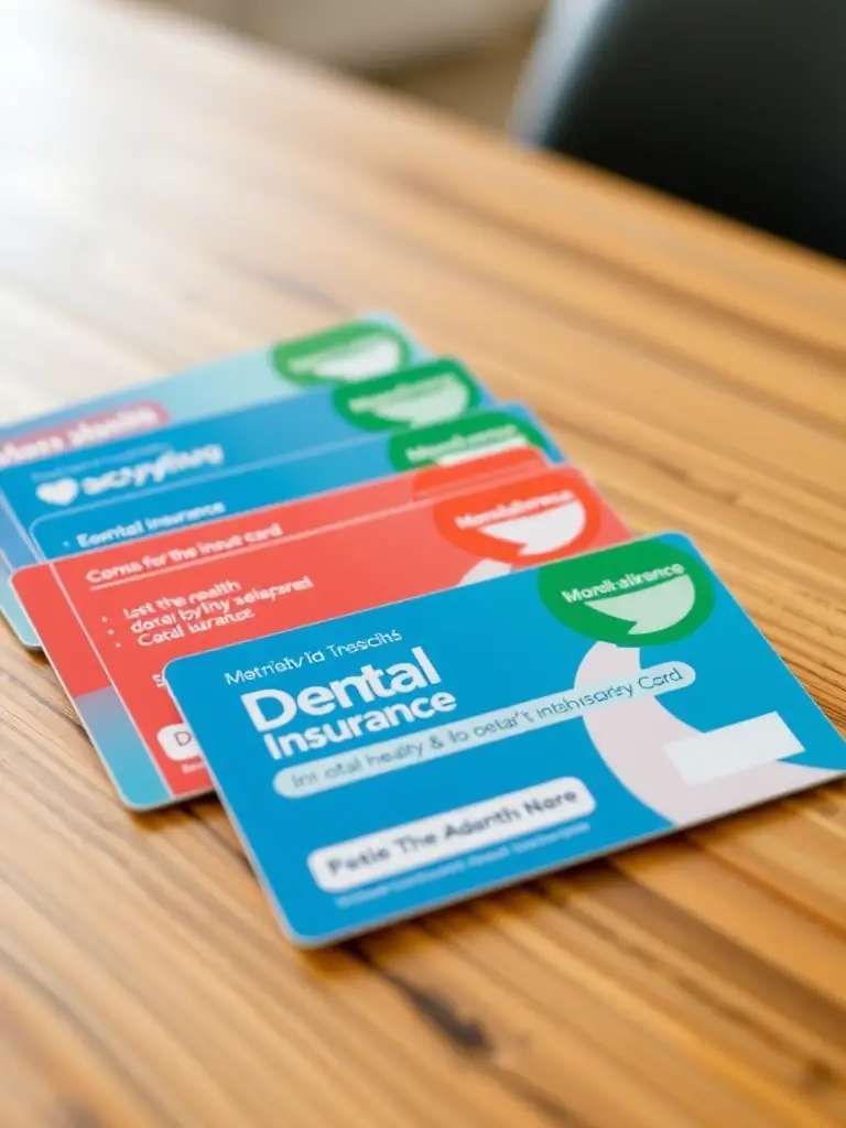 A close-up shot of dental insurance cards, emphasizing the importance of oral health in overall well-being.