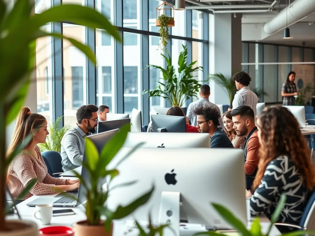 An office setting with professionals working, highlighting the need for professional liability insurance.
