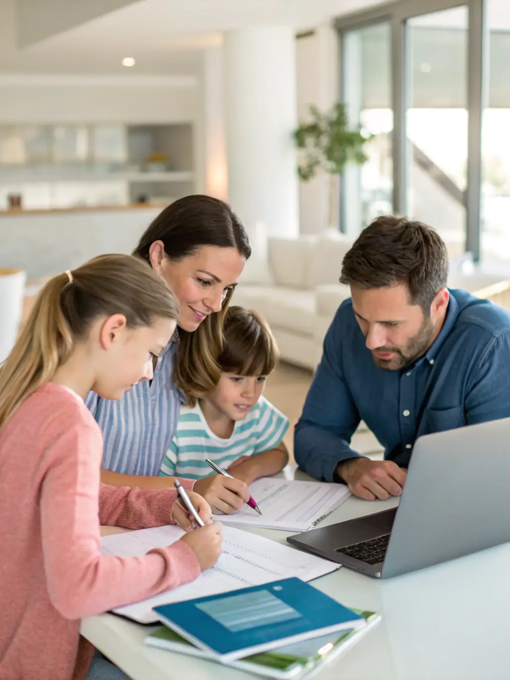 A family receiving a life insurance check, symbolizing the financial security and peace of mind provided by life insurance.