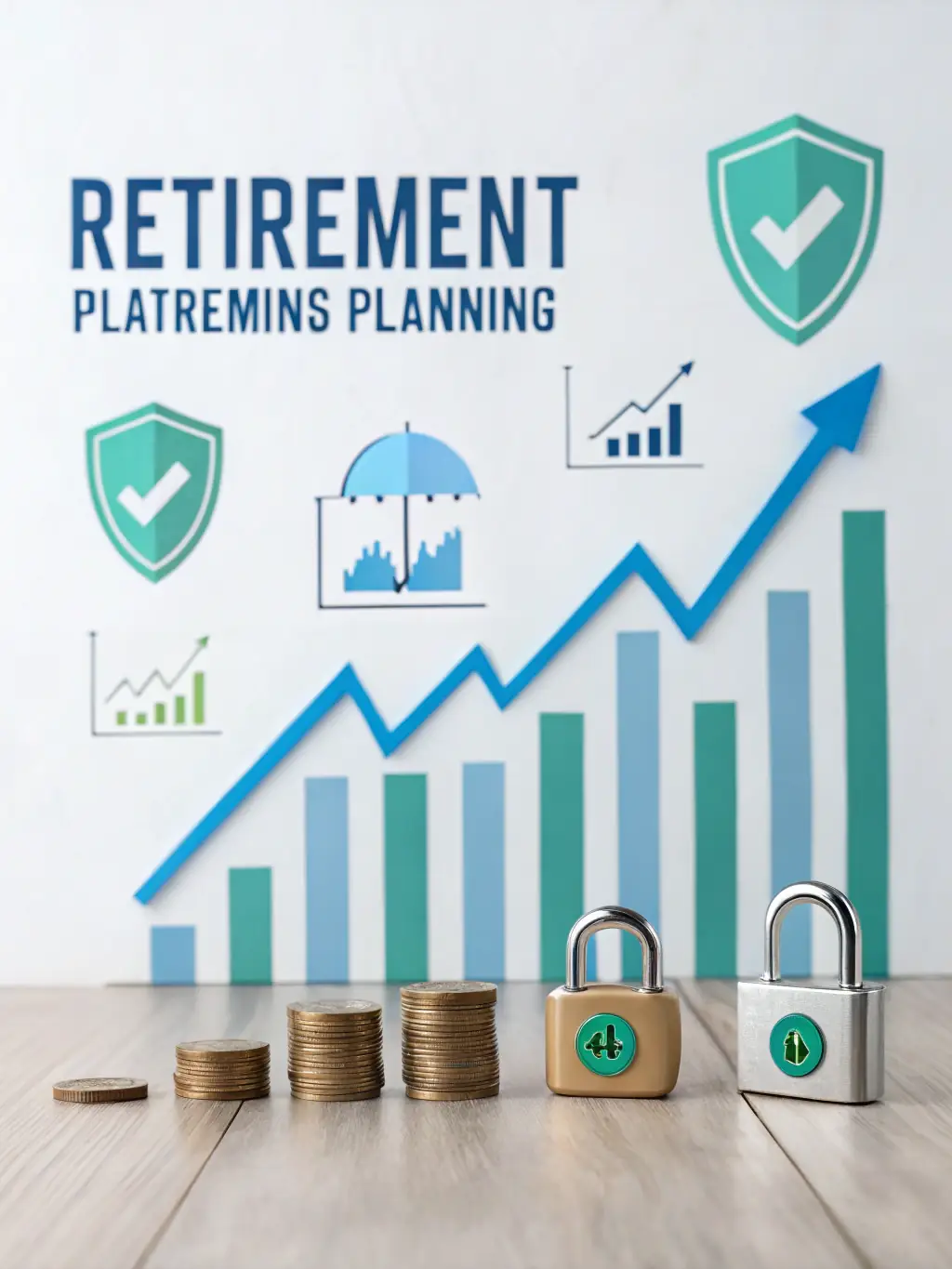 A graphic illustration of a retirement savings plan, highlighting the benefits of long-term financial security.